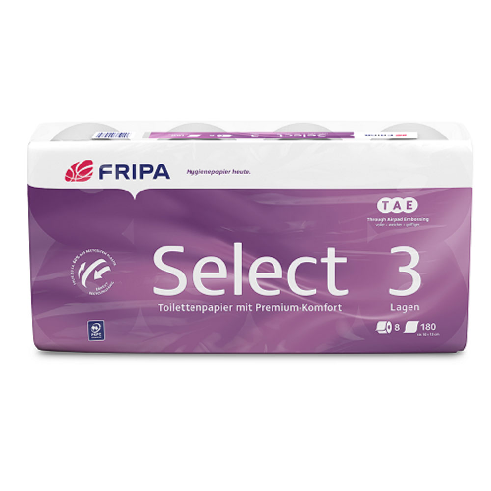 Palette: 22 VE Fripa Select TAE Toilettenpapier 3-lagig, hochweiß