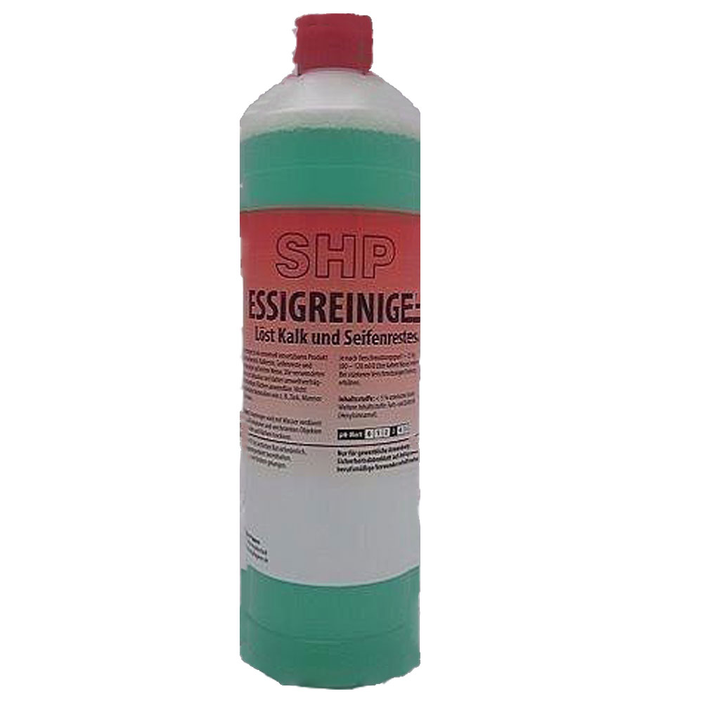 1 Liter Essigreiniger löst Kalk und Siefenreste