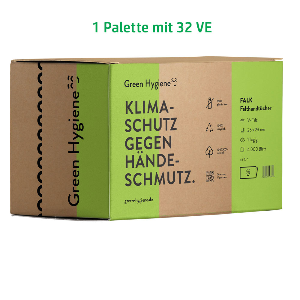 Palette Falk Falthandtuch 1-lagig, Papierhandtücher ohne Plastik 