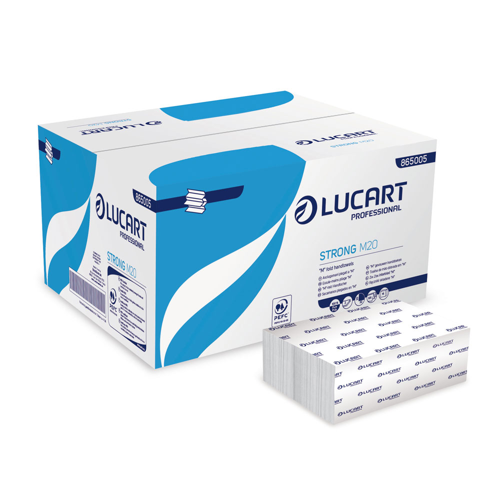 Interfold Falthandtuch, M-Falz, Lucart, Zellstoff, 2-lagig, 8cm schmal