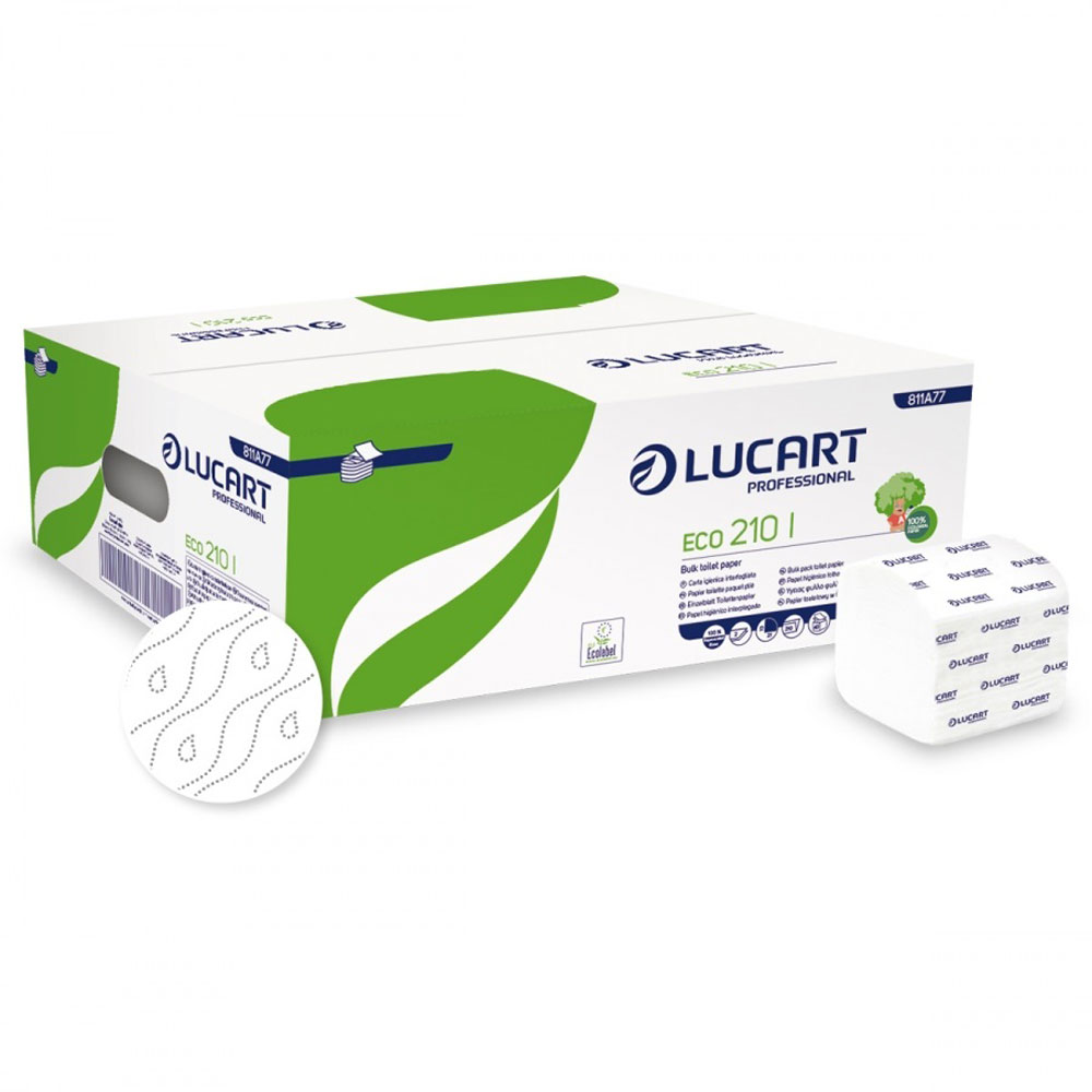 Einzelblatt Toilettenpapier 2-lagig 21x10 cm Interfold Bulk 