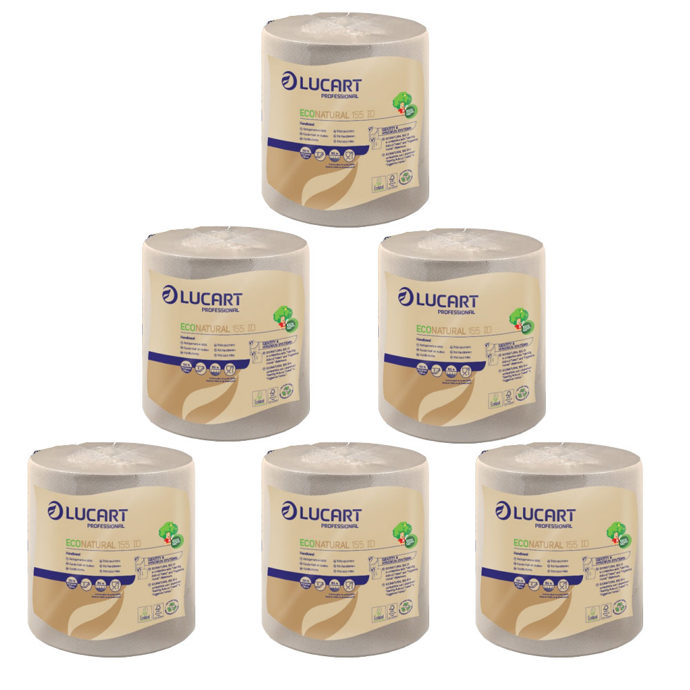 6 Rollen Handtuchpapier 155ID Eco Natural Lucart Identity Hygenius