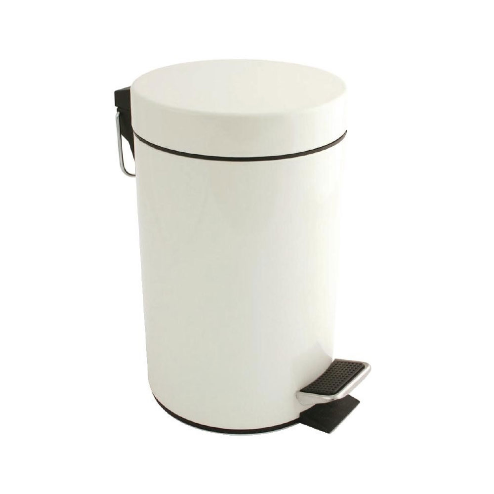 Badezimmer Mülleimer 3 Liter weiß, mit Pedal zur Deckelöffnung