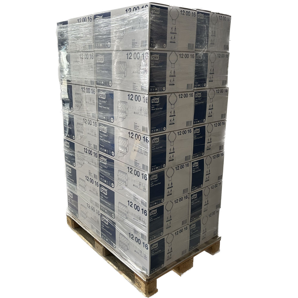 Palette 28 Kartons Tork Papierrollenhandtücher H1 Matic 