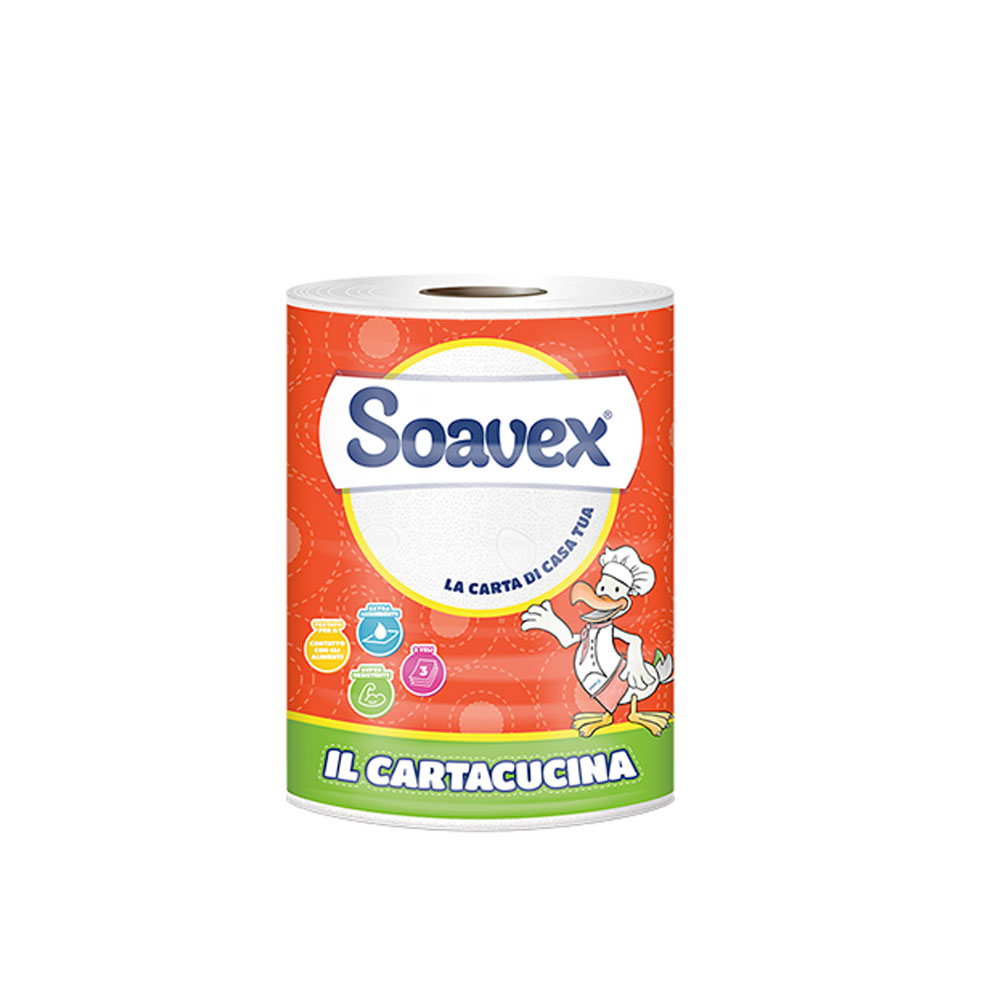 sehr ergiebige Küchenrolle mit 110 Blatt und 3 Lagen Zellstoff reißfest und saugsgstark