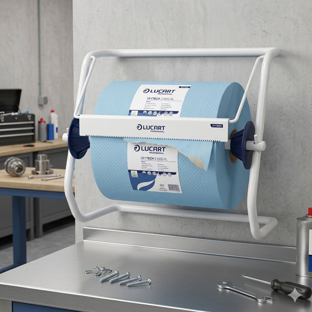 Lucart Skytech 3.1000 XL Putzpapierrolle, 3-lagig, Blau – 1000 Blatt