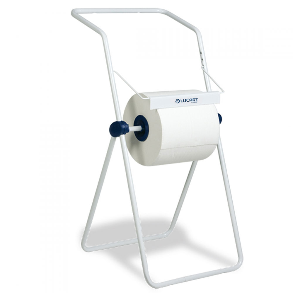 Bodenständer für Putztuchrollen mit Müllsackaufhängung 