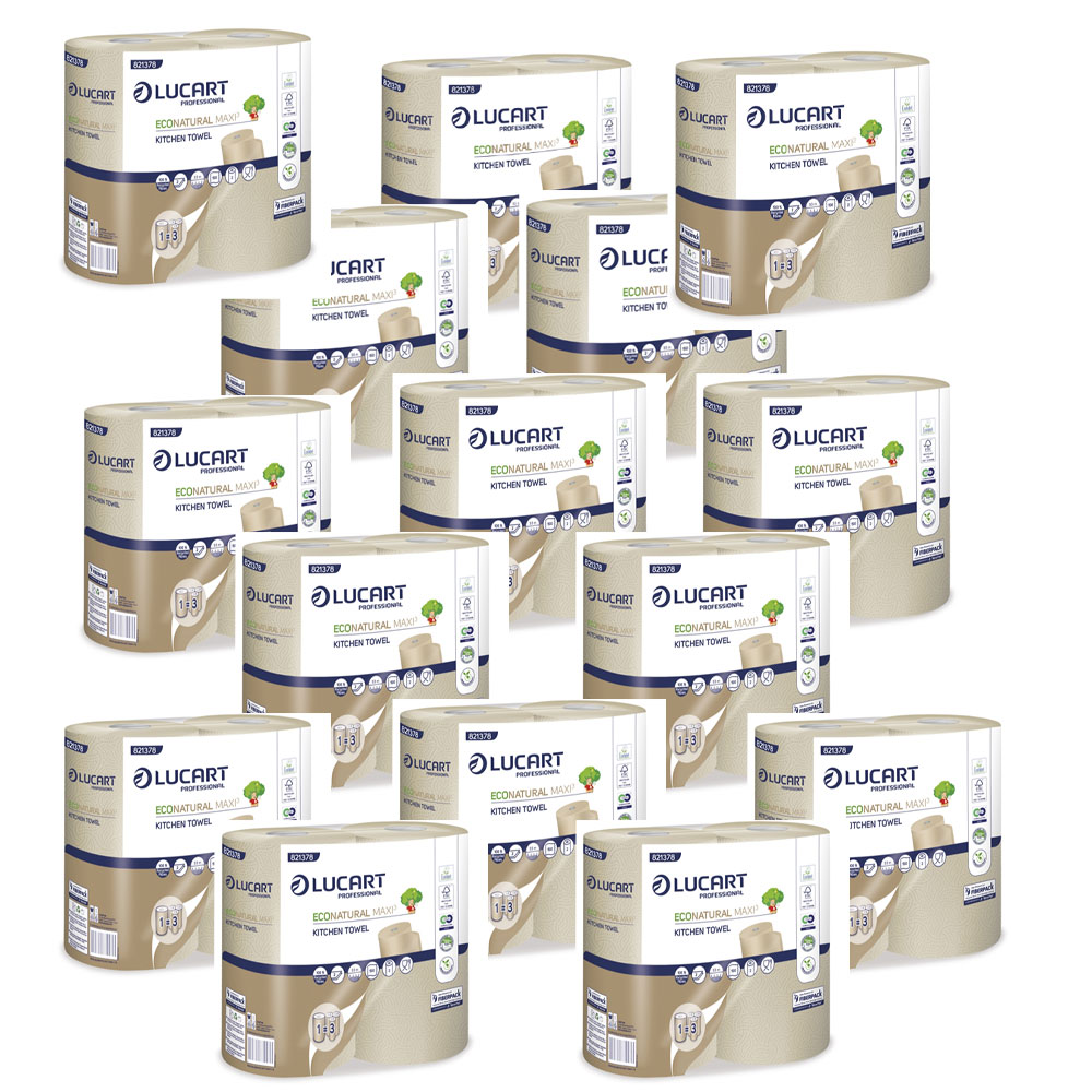 30 Küchenrollen Recycling, 2-lagig, Lucart EcoNatural Maxi