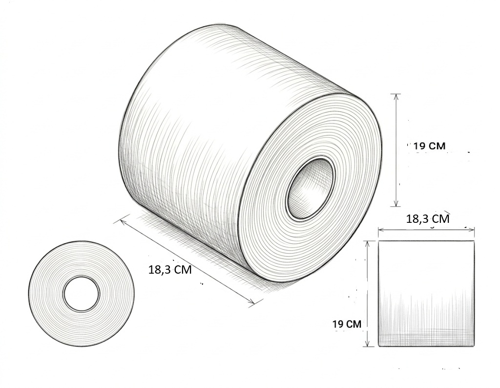 Midi Papierhandtuchrolle 1-lagig, Weiß – 300m (6er Pack)