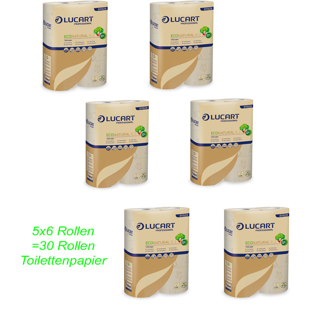 30 Rollen Eco Natural ökologisches Toilettenpapier aus recycelten Getränkekartons