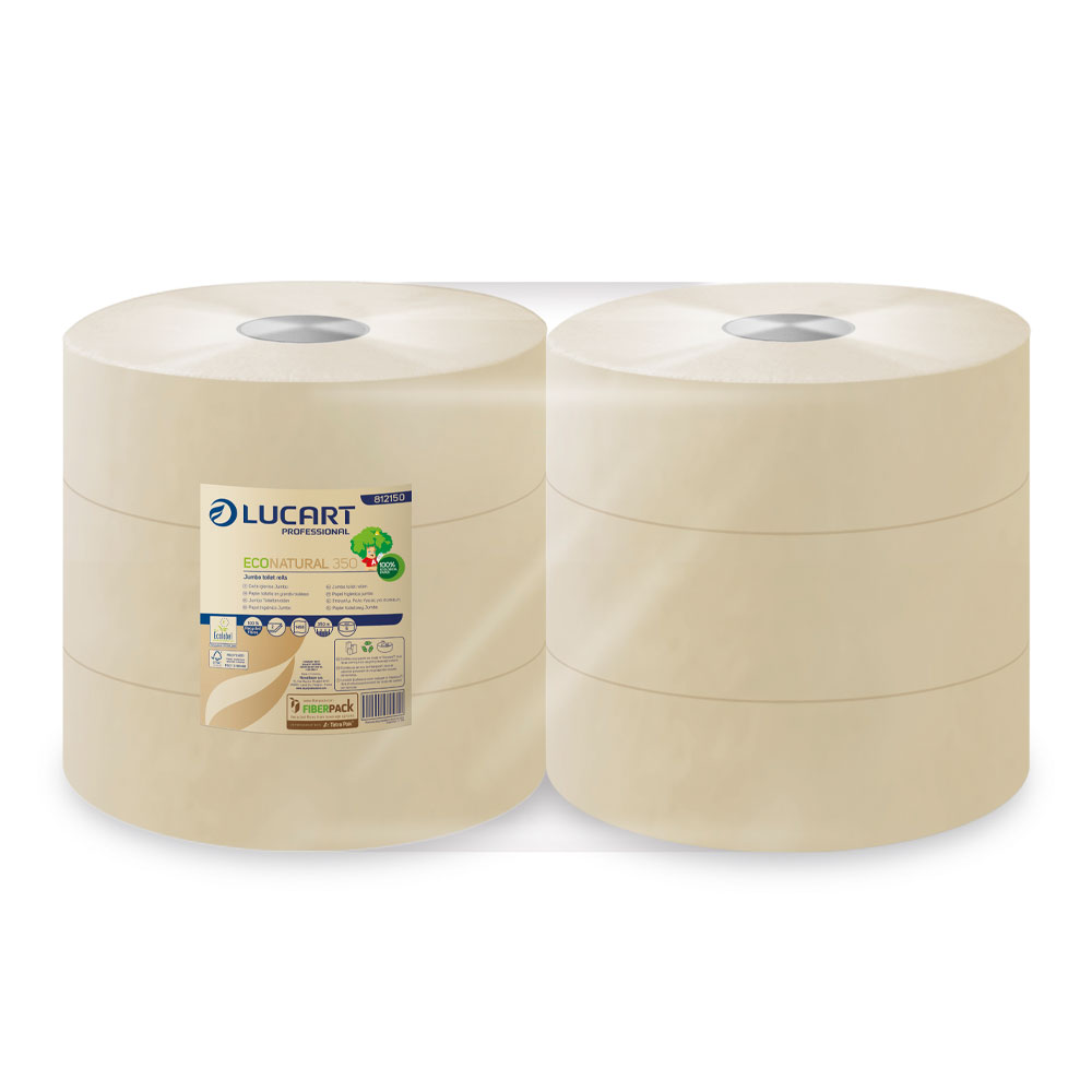 Jumborollen Eco Natural ökologisches Toilettenpapier 350 m 6 Rollen