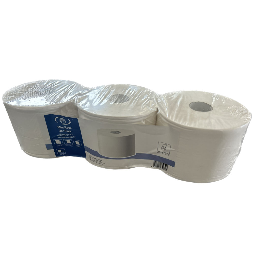 13,4 x 20 cm Minijumbo Toilettenpapier 3 er Pack Innenauszug
