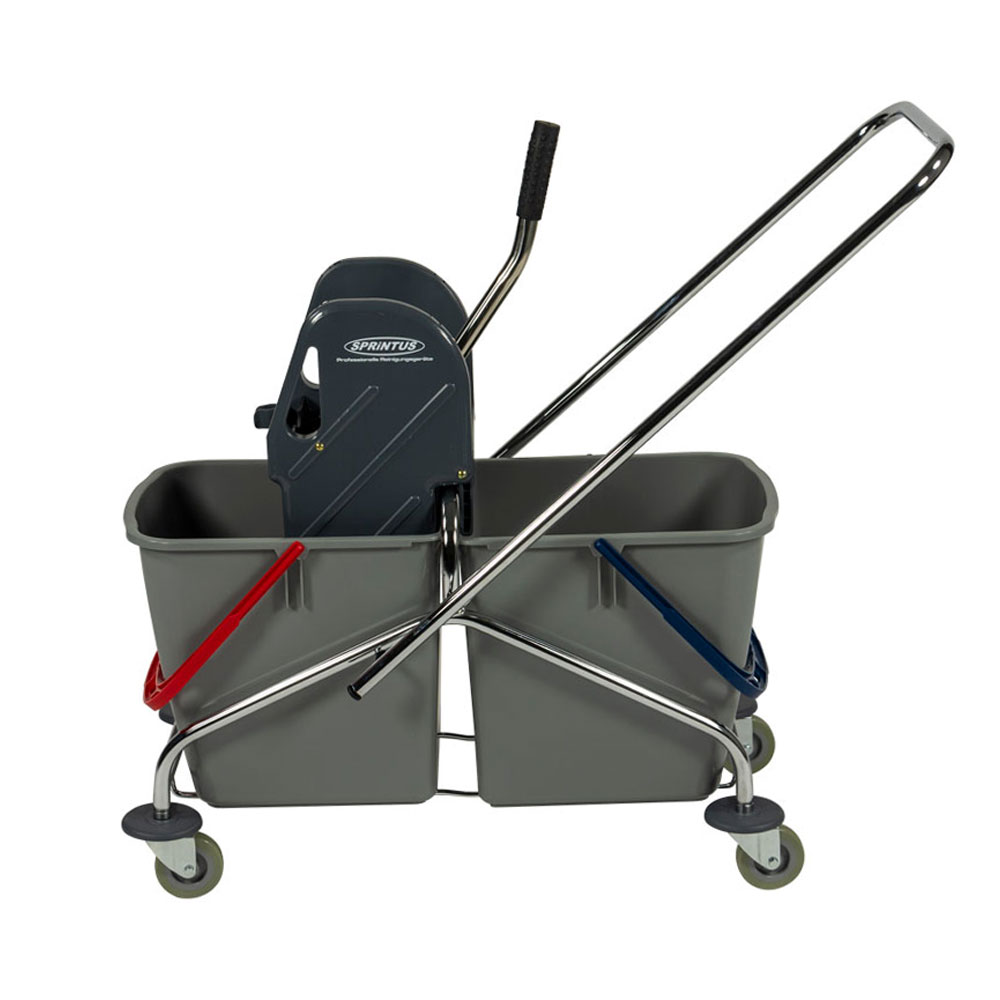 Sprintus Putzwagen mit zwei Eimern und Schiebestange