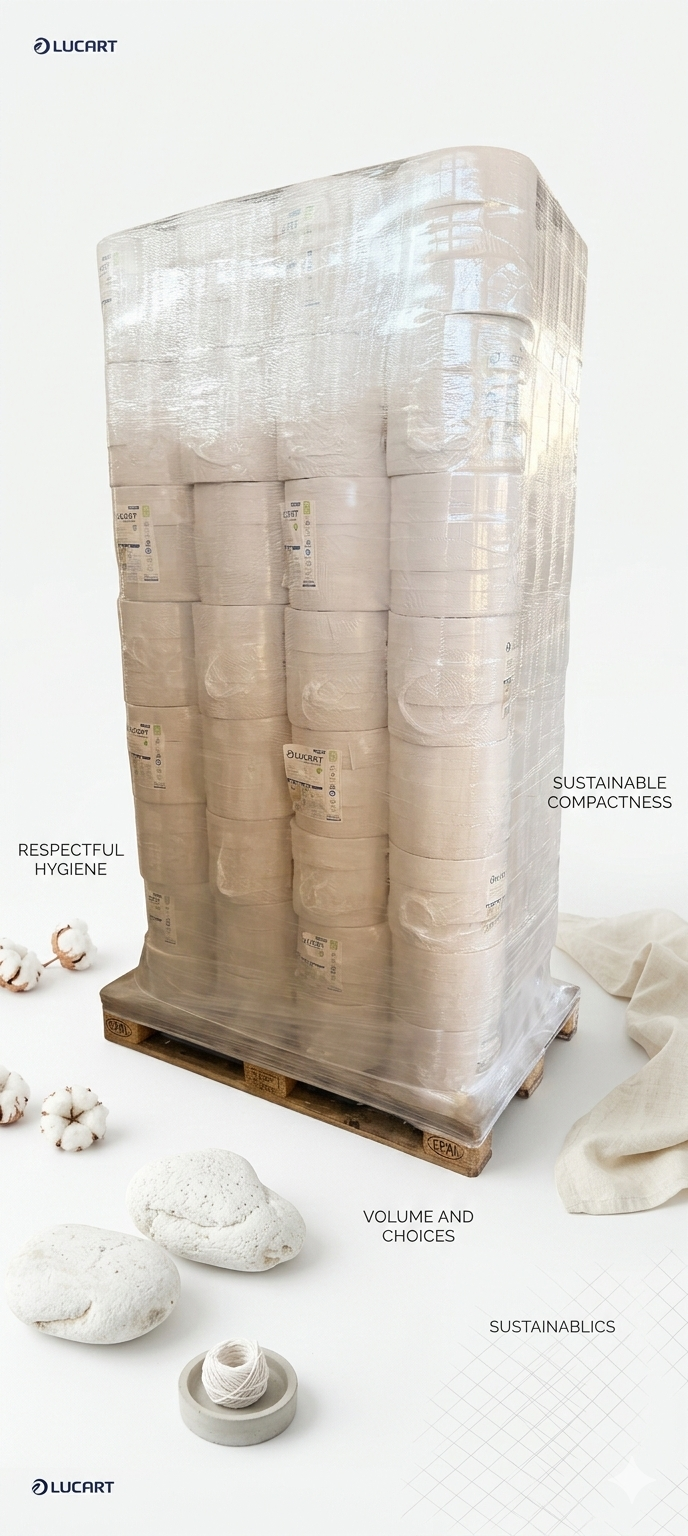 Palette: Lucart EcoNatural 350 Jumbo-Toilettenpapier, 2-lagig, 100% Recycling