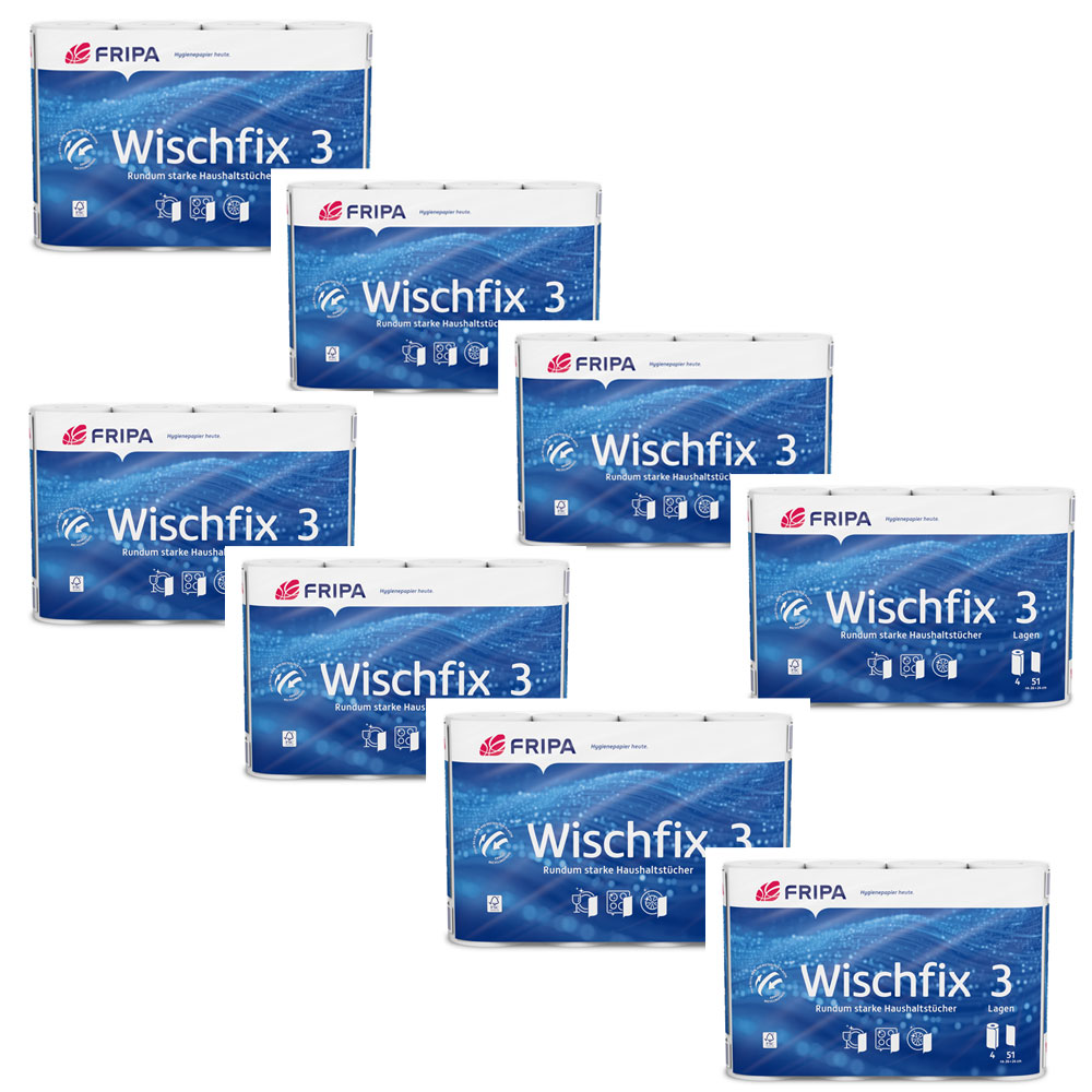 32 Küchenrollen, Fripa Wischfix, 3-lagig, Zellstoff